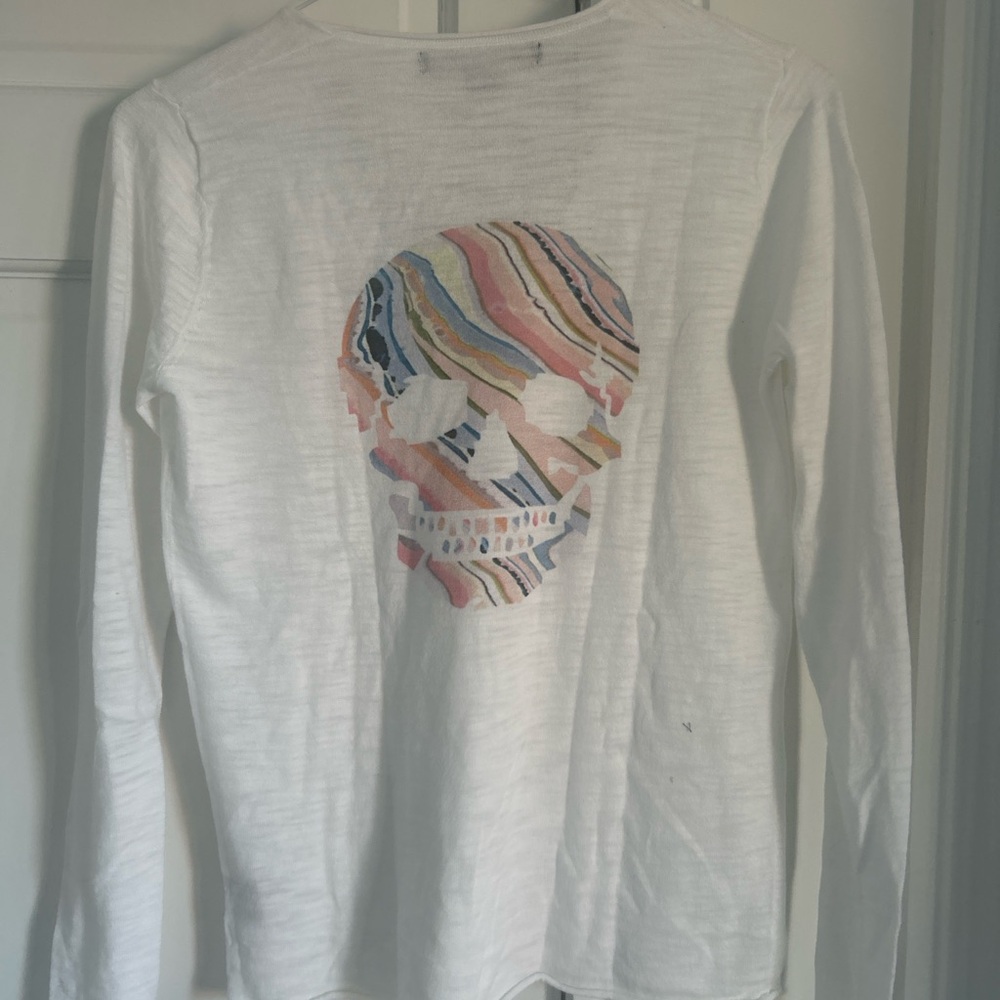 Skull cashmere long sleeve t shirt